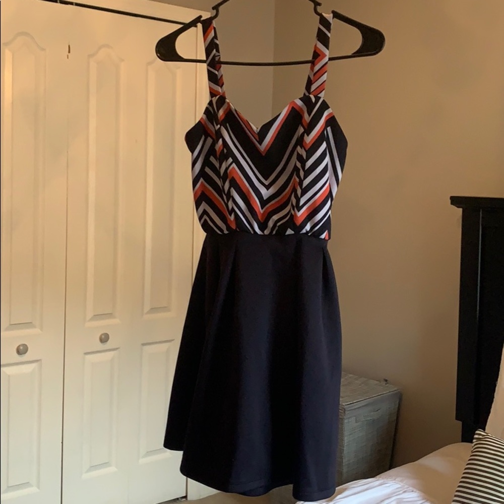 Pink and navy blue dress
